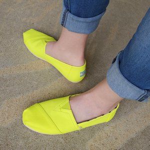 TOMS Neon Yellow Canvas Women's Classics Venice Collection